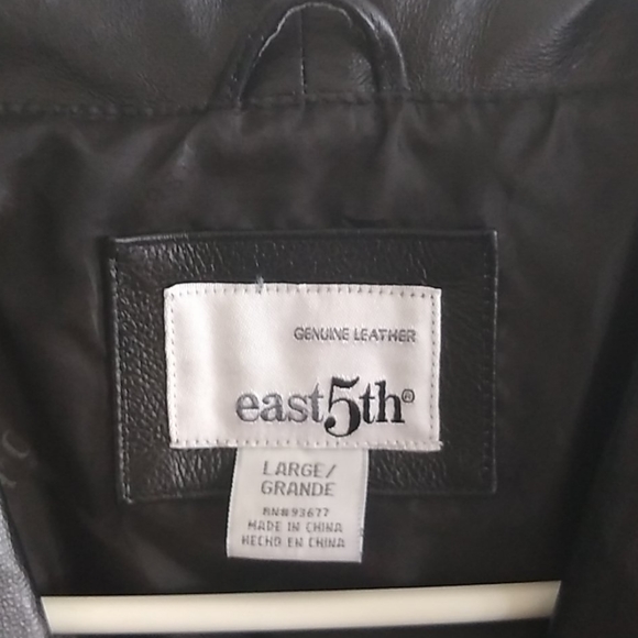 East 5th Black Genuine Leather Jacket - Picture 2 of 8